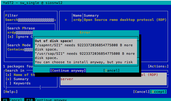 last error with EFS file systems, screen shot 1